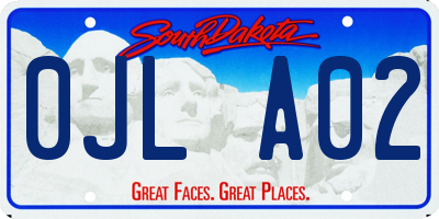 SD license plate 0JLA02