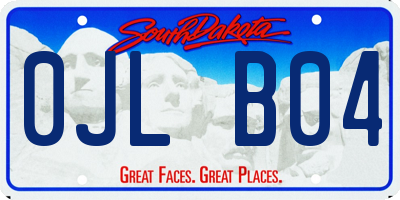 SD license plate 0JLB04