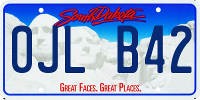 SD license plate 0JLB42