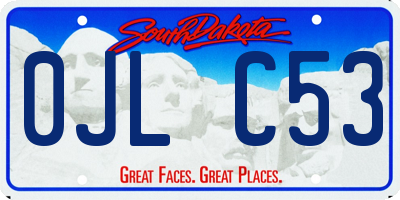 SD license plate 0JLC53