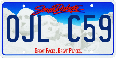 SD license plate 0JLC59
