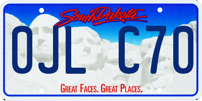 SD license plate 0JLC70