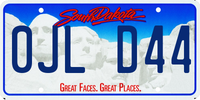 SD license plate 0JLD44