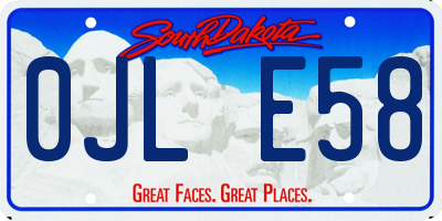 SD license plate 0JLE58