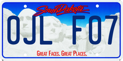 SD license plate 0JLF07