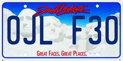 SD license plate 0JLF30