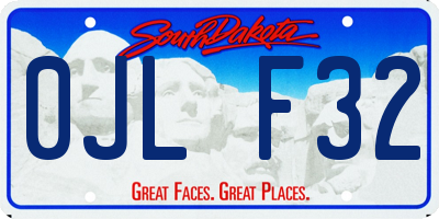 SD license plate 0JLF32