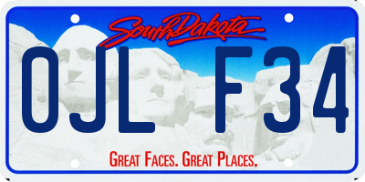 SD license plate 0JLF34
