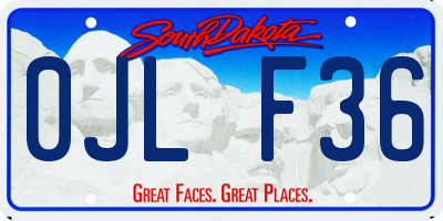 SD license plate 0JLF36