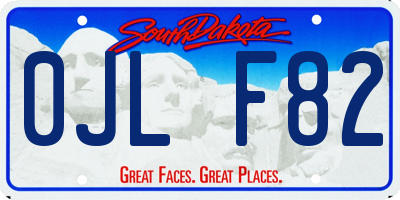 SD license plate 0JLF82