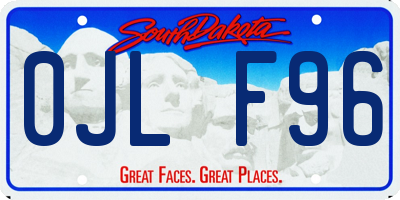 SD license plate 0JLF96