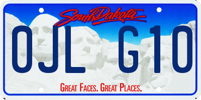 SD license plate 0JLG10