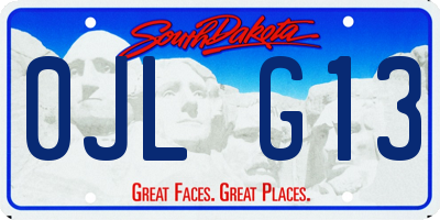 SD license plate 0JLG13