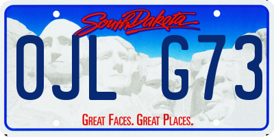 SD license plate 0JLG73