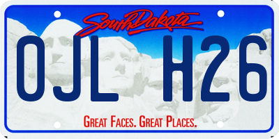 SD license plate 0JLH26