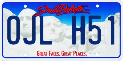 SD license plate 0JLH51