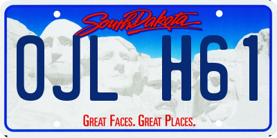 SD license plate 0JLH61