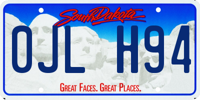 SD license plate 0JLH94
