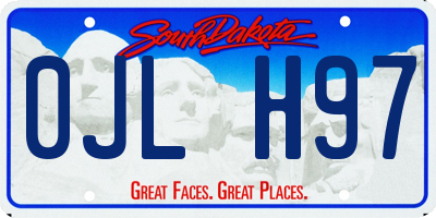 SD license plate 0JLH97