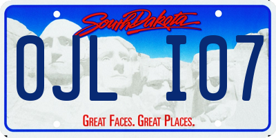 SD license plate 0JLI07