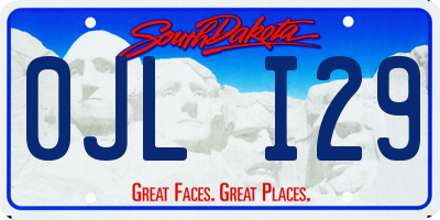 SD license plate 0JLI29