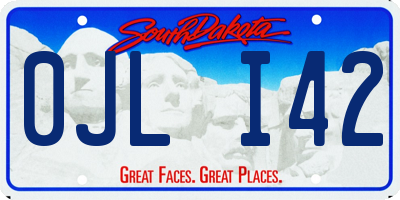 SD license plate 0JLI42