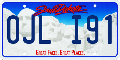 SD license plate 0JLI91