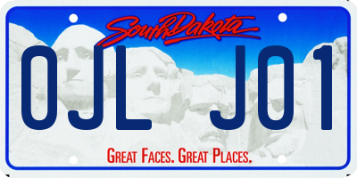 SD license plate 0JLJ01