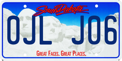 SD license plate 0JLJ06