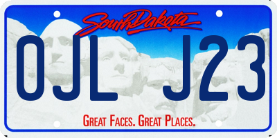 SD license plate 0JLJ23