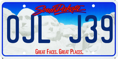 SD license plate 0JLJ39