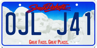 SD license plate 0JLJ41