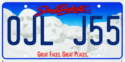SD license plate 0JLJ55