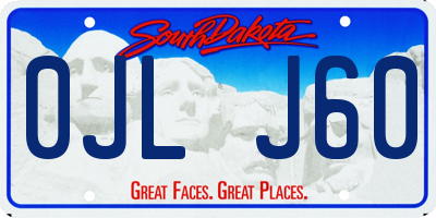 SD license plate 0JLJ60