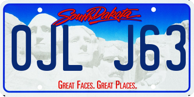 SD license plate 0JLJ63