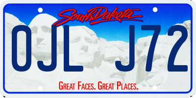 SD license plate 0JLJ72