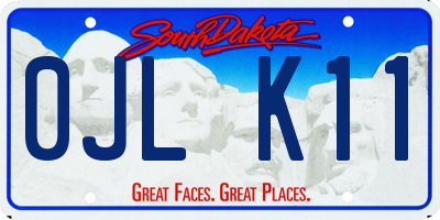 SD license plate 0JLK11