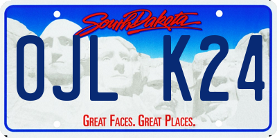 SD license plate 0JLK24
