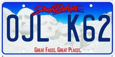 SD license plate 0JLK62