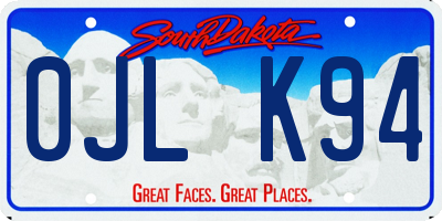 SD license plate 0JLK94