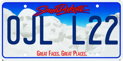 SD license plate 0JLL22
