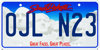 SD license plate 0JLN23