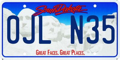 SD license plate 0JLN35