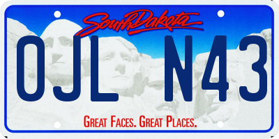 SD license plate 0JLN43