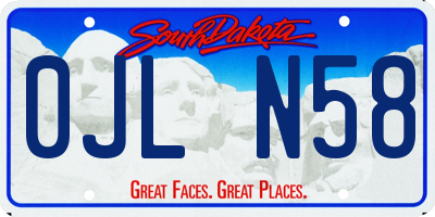 SD license plate 0JLN58