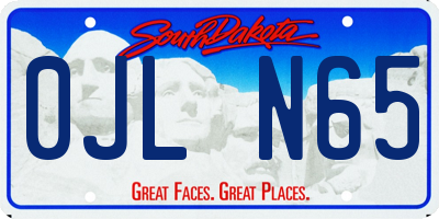 SD license plate 0JLN65