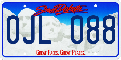 SD license plate 0JLO88