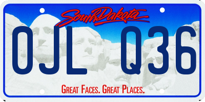 SD license plate 0JLQ36