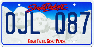 SD license plate 0JLQ87
