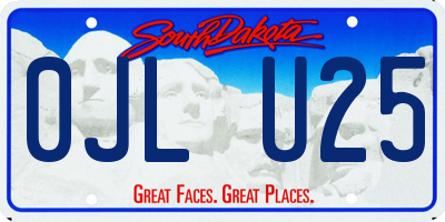 SD license plate 0JLU25